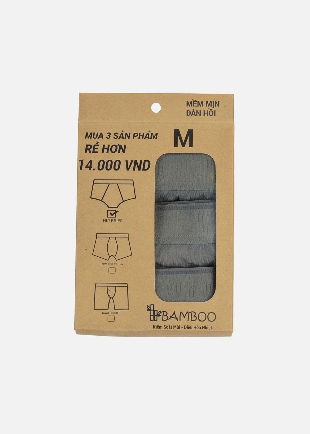 Quần Lót Tam Giác Quần Lót Tam Giác #Y2010 M9 Combo 3 Xám
