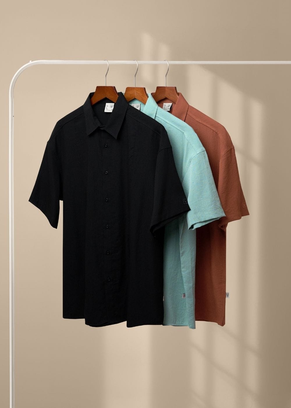 Áo Sơ Mi Tay Ngắn Cổ Bẻ Áo Sơ Mi No Style M117 Xanh Đá