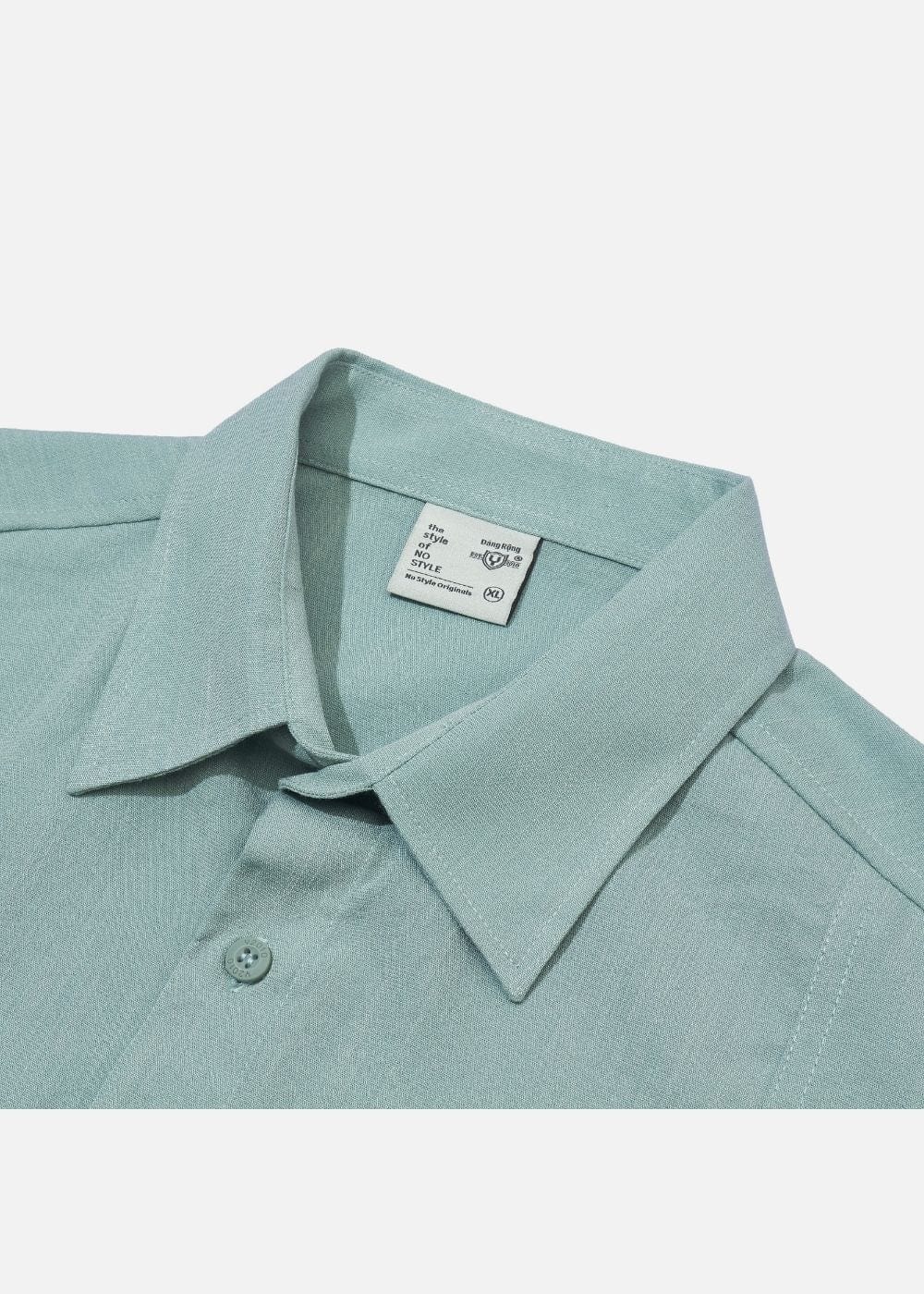 Áo Sơ Mi Tay Ngắn Cổ Bẻ Áo Sơ Mi No Style M117 Xanh Đá