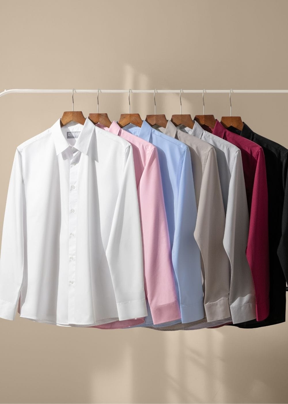 Áo Sơ Mi Tay Dài Cổ Bẻ Áo Sơ Mi Non Branded 19 Đỏ Đô