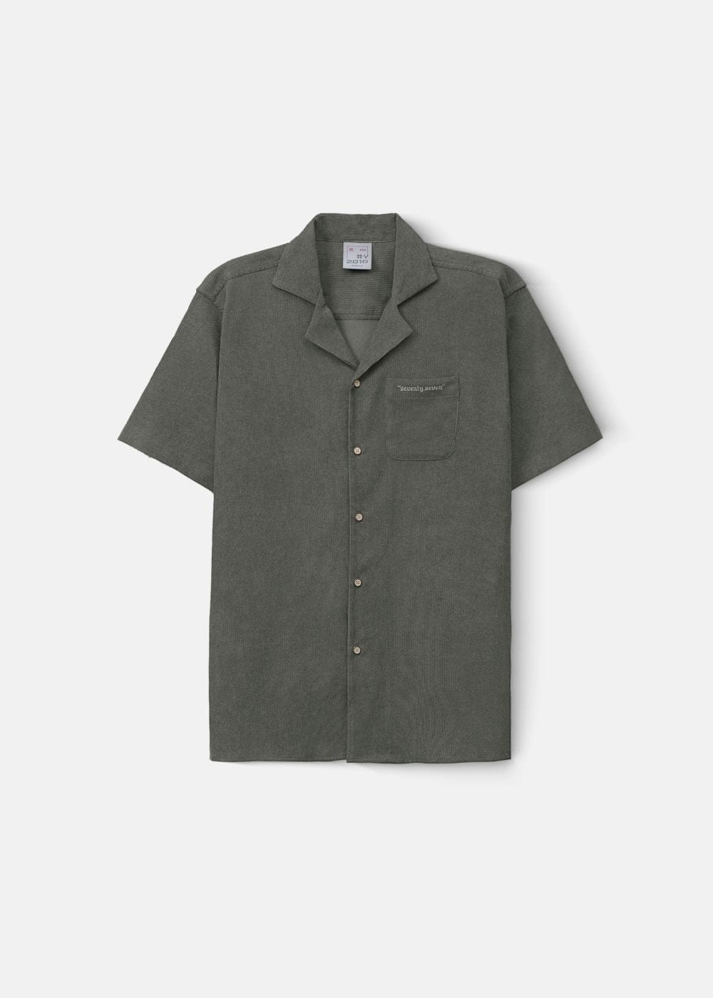 Áo Sơ Mi Tay Ngắn Cổ Cuban Áo Sơ Mi Seventy Seven 23 Xanh Rêu