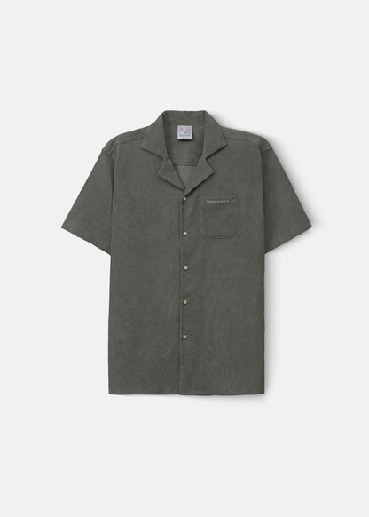 Áo Sơ Mi Tay Ngắn Cổ Cuban Áo Sơ Mi Seventy Seven 23 Xanh Rêu