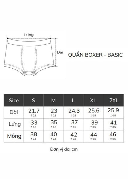 Quần Lót Boxer Ngắn Quần Lót Boxer Ngắn #Y2010 L01 Xanh Đen